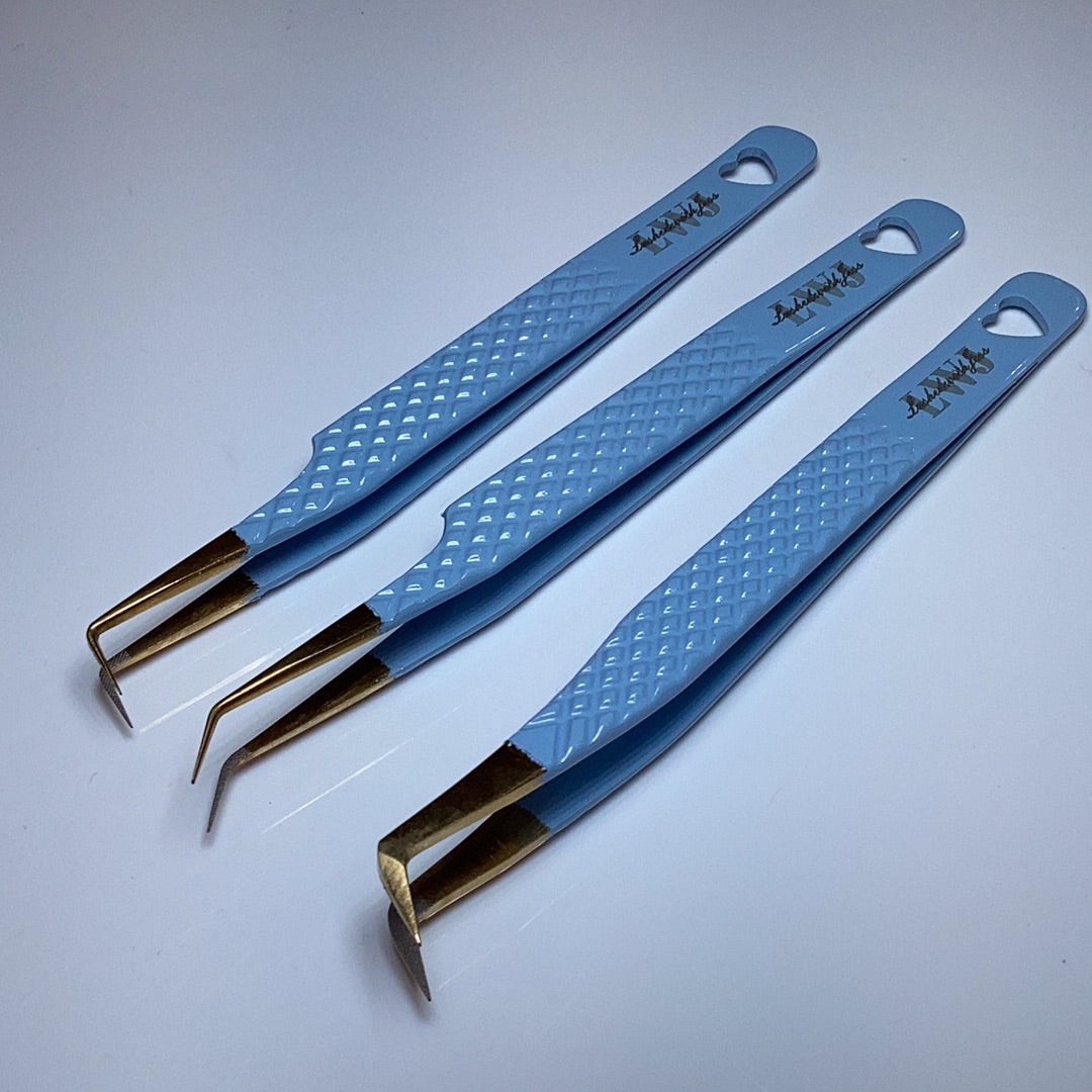 Sky Blue 3pc Tweezer Bundle