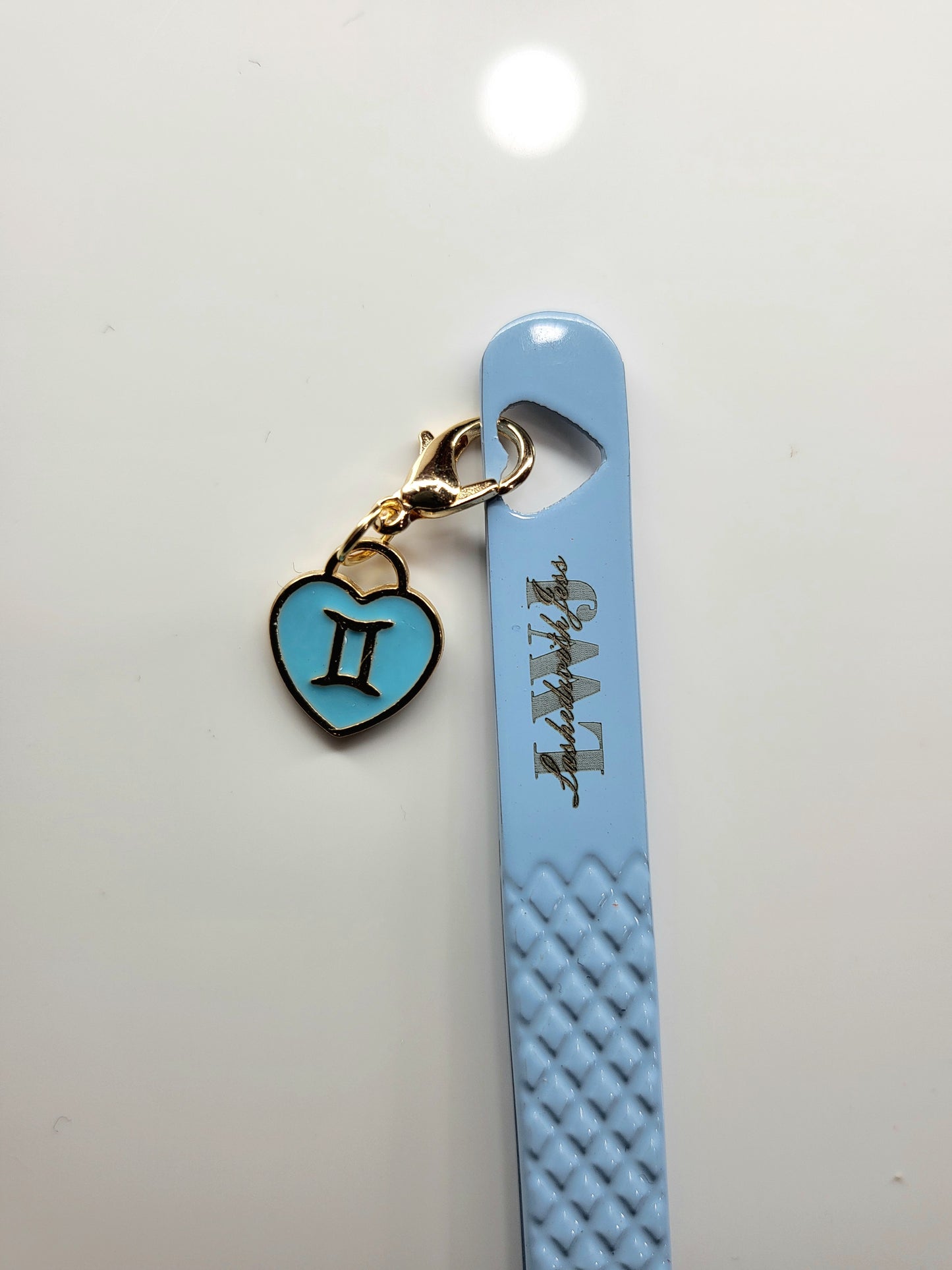 Zodiac Blue Heart Tweezer Charm
