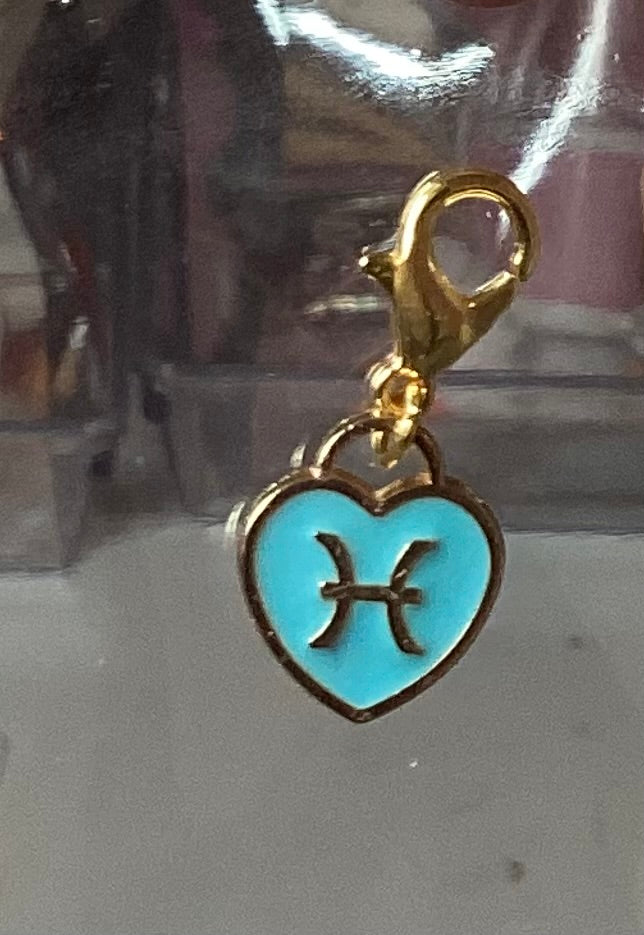 Zodiac Blue Heart Tweezer Charm