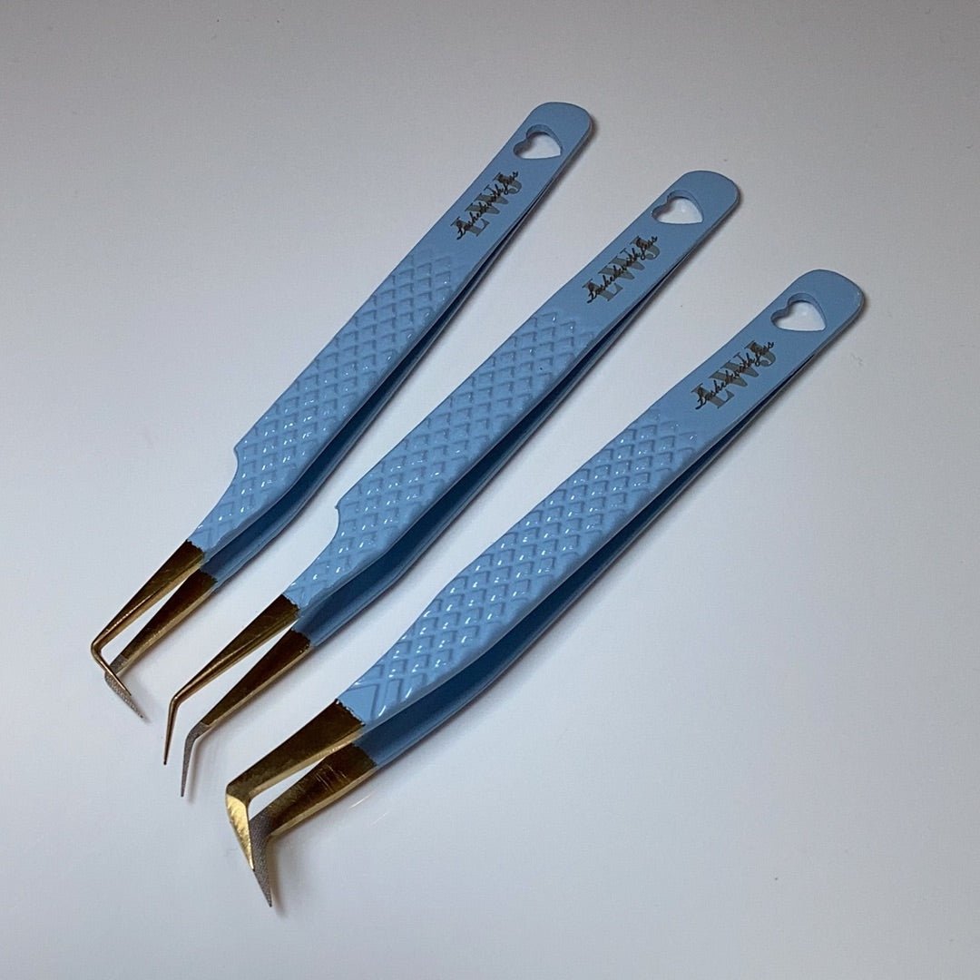 Sky Blue 3pc Tweezer Bundle