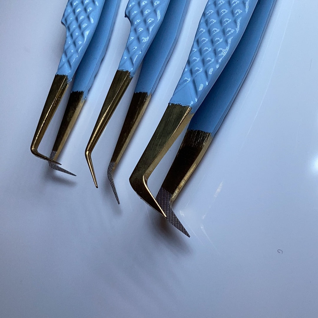 Sky Blue 3pc Tweezer Bundle